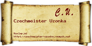 Czechmeister Uzonka névjegykártya